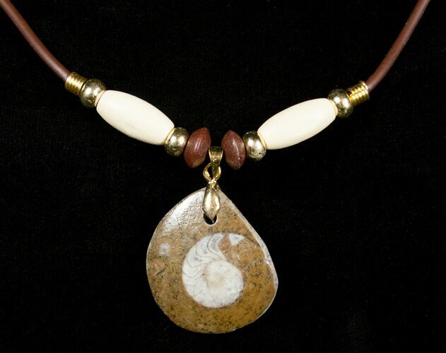 Polished Goniatite Fossil Necklace #3163